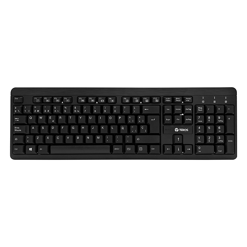Kit Inalámbrico Teclado + Mouse TEROS TE-4061N, 2.4GHz, receptor nano USB, negro