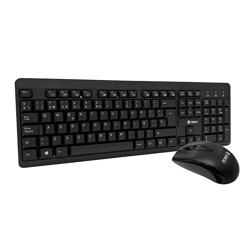 Kit Inalámbrico Teclado + Mouse TEROS TE-4061N, 2.4GHz, receptor nano USB, negro