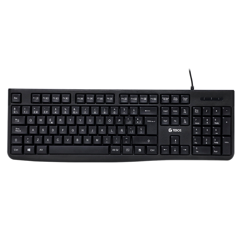 Teclado estándar TEROS TE-4067S, USB 2.0, negro